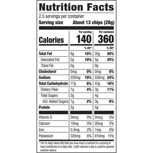 Herr's Honey Jalapeno Kettle Cooked Chips Nutrition Facts