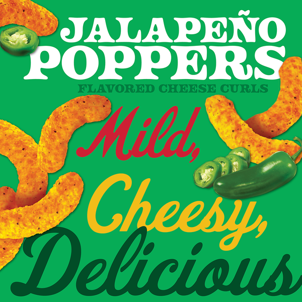 Herr's Jalapeno Popper Cheese Curls - Mild, Cheesy, & Delicious!