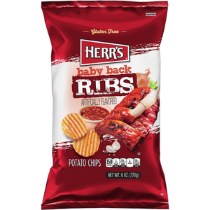 Baby Back Ribs Potato Chips, 6 Oz Bag, Gluten Free Snacks, Bold BBQ Flavor