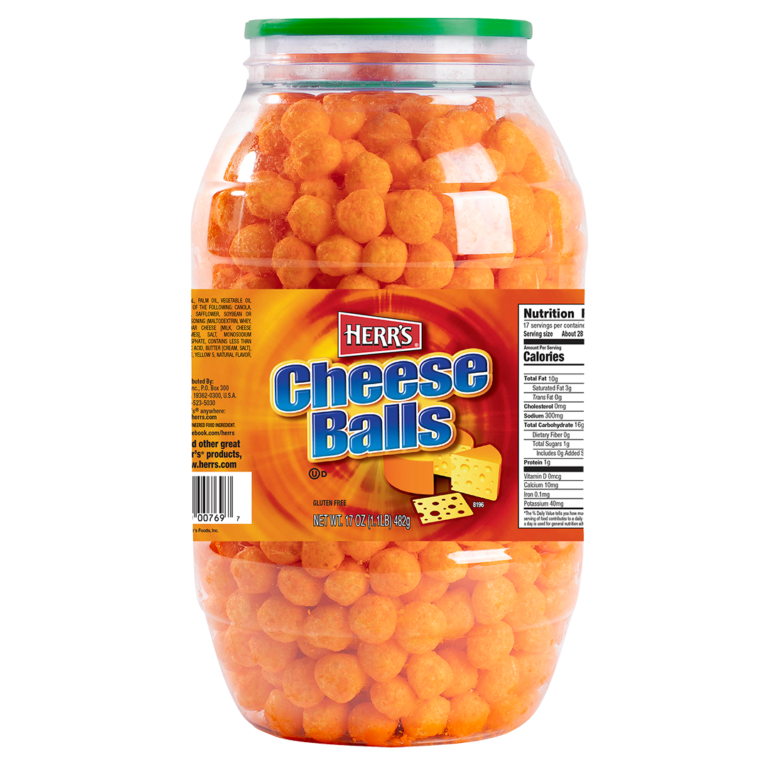 The Cheese Balls Are In The Hiz House Cheese Ball Barrels – Herr's