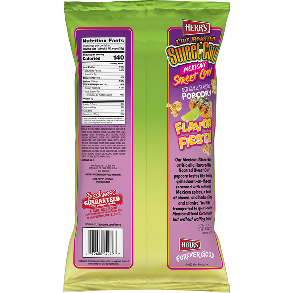 Herr's Mexican Street Corn Popcorn 4oz bag back