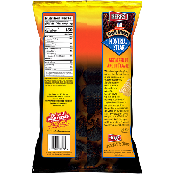 Herr's Grill Mates Montreal Steak Chips Back