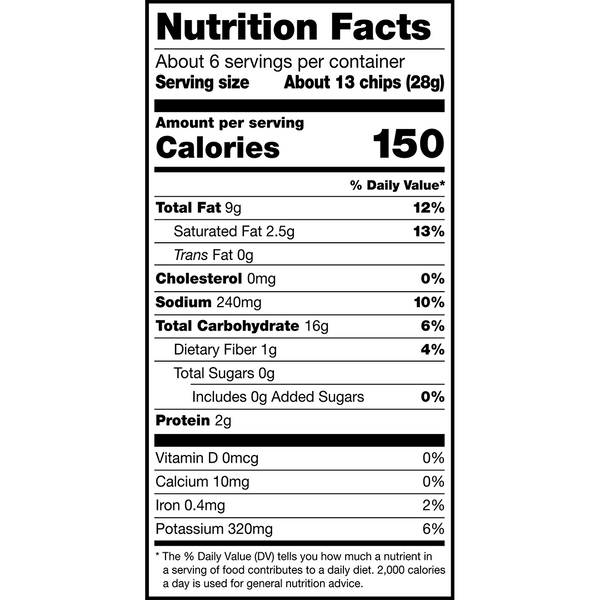 Herr's Grill Mates Montreal Steak Chips nutrition