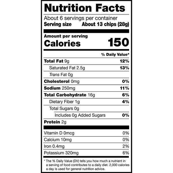 Herr's Grill Mates Roasted Garlic & Herb Chips Nutrition