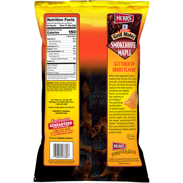 Herr's Grill Mate Smokehouse Maple Chips Back