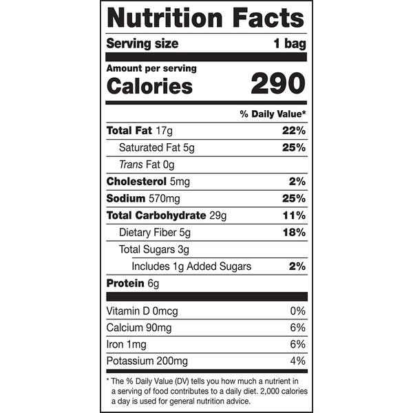Herr's Mexican Street Corn Popcorn 2oz nutrition