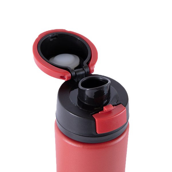 Herr's Pop Top Stainless Steel Water Bottle top opened