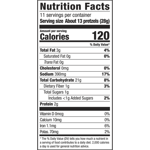 Herr's Honey Mustard Pub Pretzels 11 Oz. Nutrition Facts