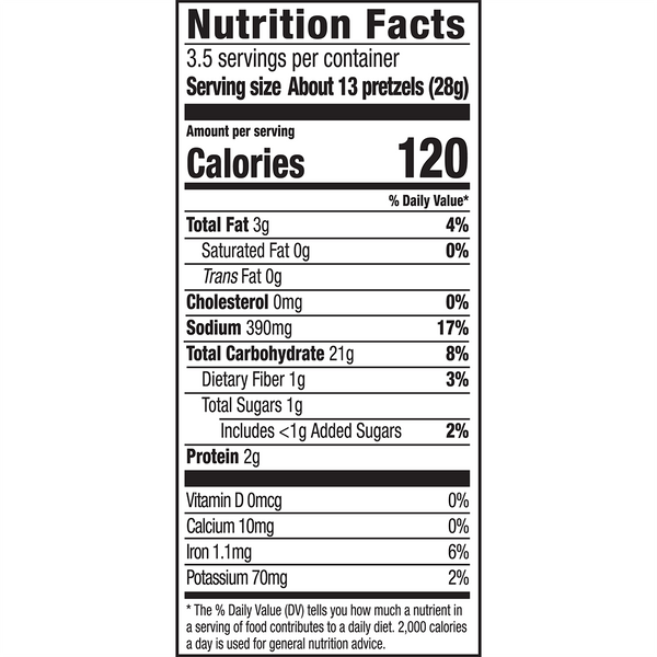 Herr's Honey Mustard Pub Pretzels 3.5 Oz. Nutrition Facts