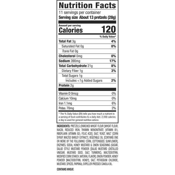Nutrition Facts and Ingredients For Honey Mustard pretzels