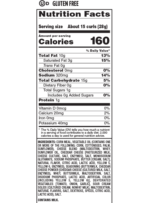 Nutrition Facts and Ingredients For cheddar cheese curls