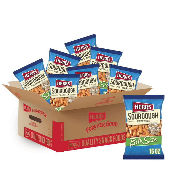 case of 16 ounce bite size sourdough pretzels