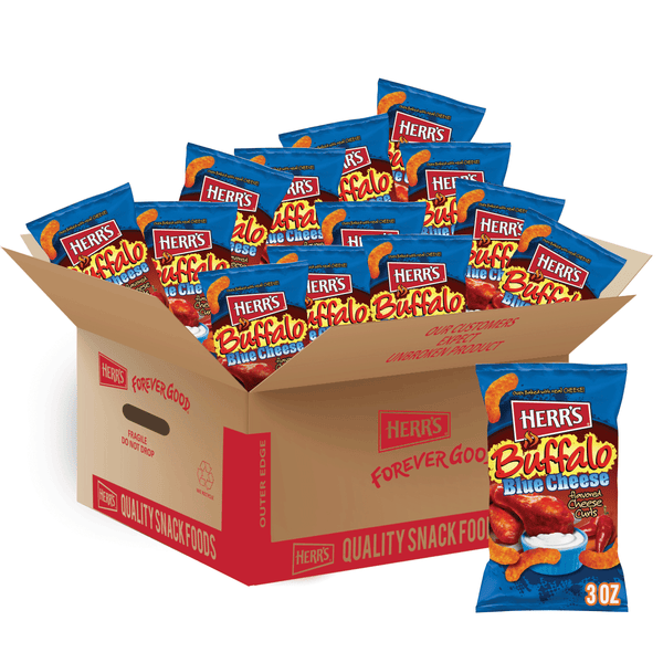 case of 3 ounce buffalo blue cheese curls