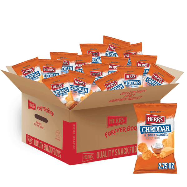 case of 2.75 ounce cheddar and sour cream chips