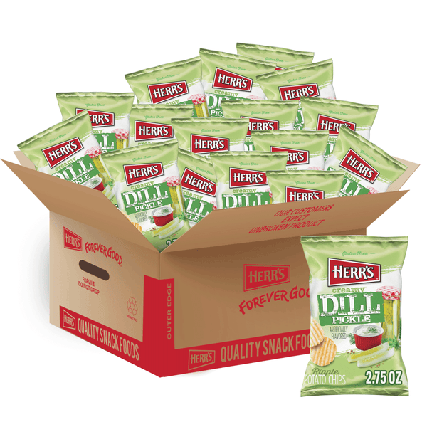 Case of 2.75 ounce creamy dill pickle chips