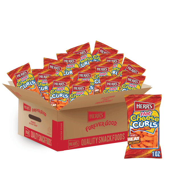 case of 1 ounce hot cheese curls
