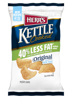 40%  Less Fat Kettle Cooked Potato Chips, Reduced Fat, Full Crunch, Gluten Free