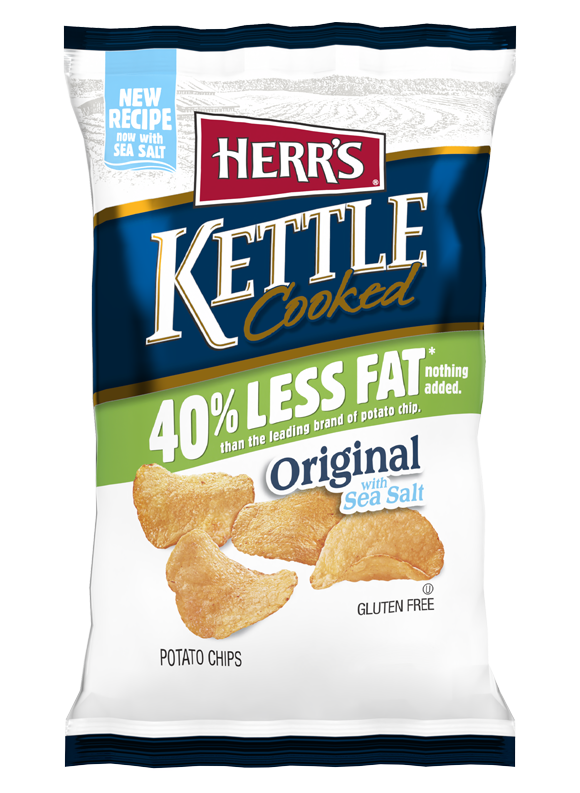 Kettle cooked less fat chips