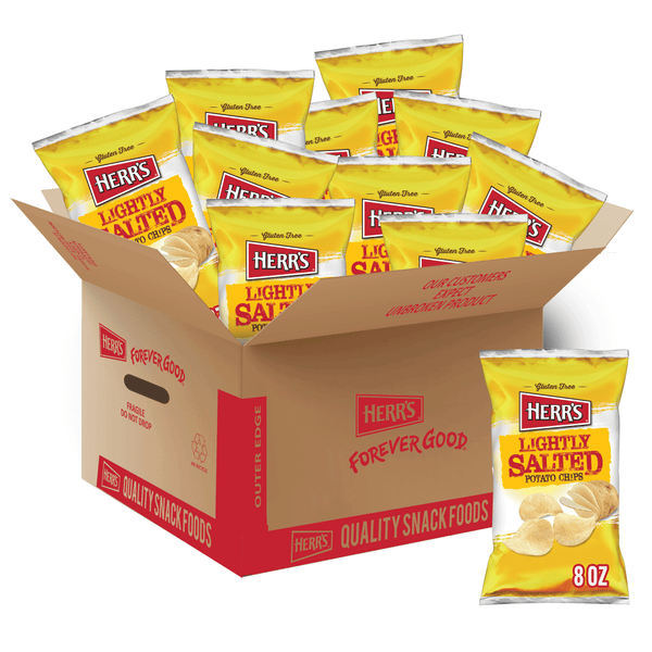case of 8 ounce lightly salted potato chips