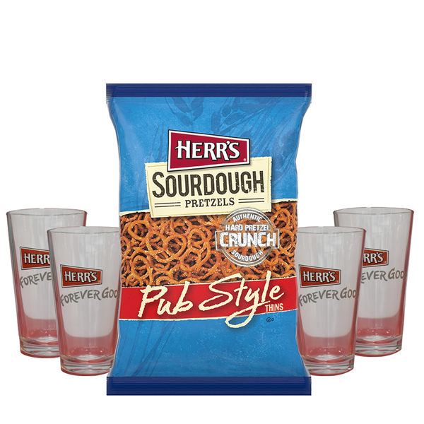 sourdough pretzels and pint glasses bundle