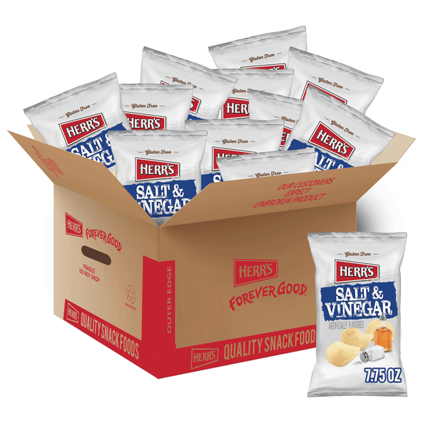 case of 7.75 ounce salt and vinegar chips