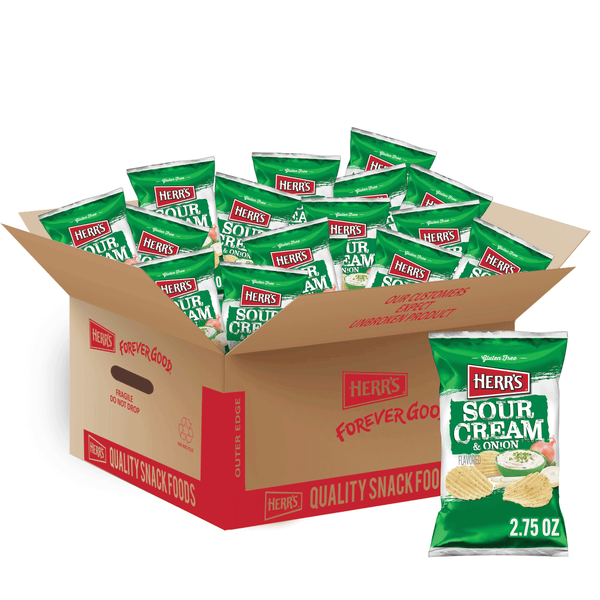 case of 2.75 ounce sour cream and onion chips