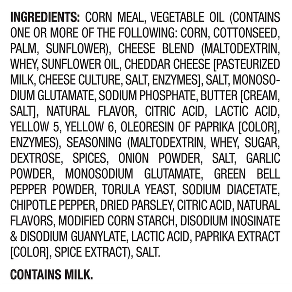Jalapeno Poppers Flavored Cheese Curls ingredients