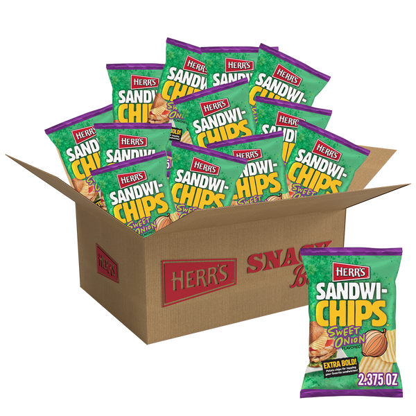 Herr's Sweet Onion Flavored Sandwi-Chips 12 count box