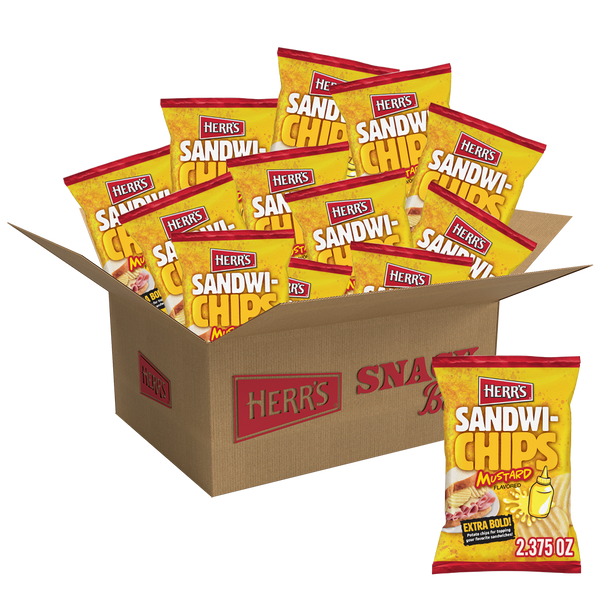 Herr's Mustard Flavored Sandwi-Chips 12 count box