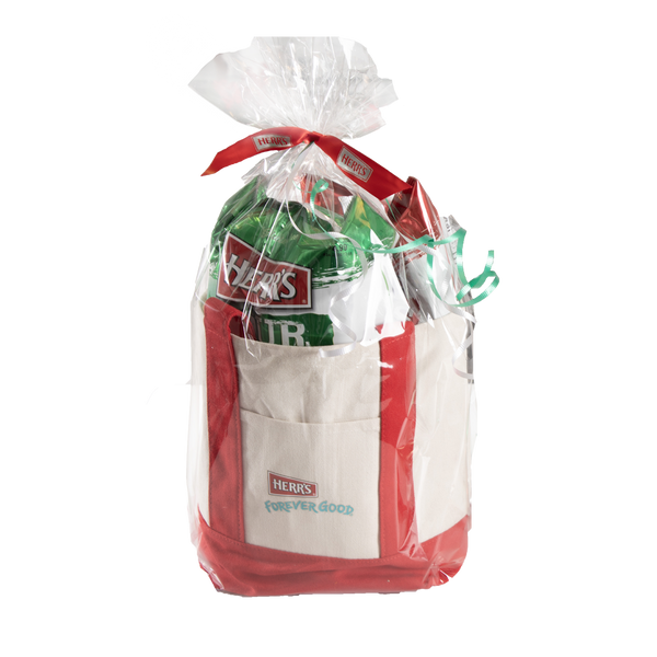 Herr's Mini Canvas Tote, Gift wrapped with 2 bags of chips