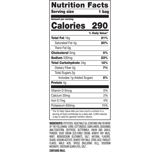 Herrs kettle cooked fried pickles and ranch chips nutrition facts and ingredients