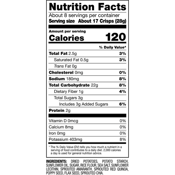Nutrition Facts and Ingredients For Original Grain