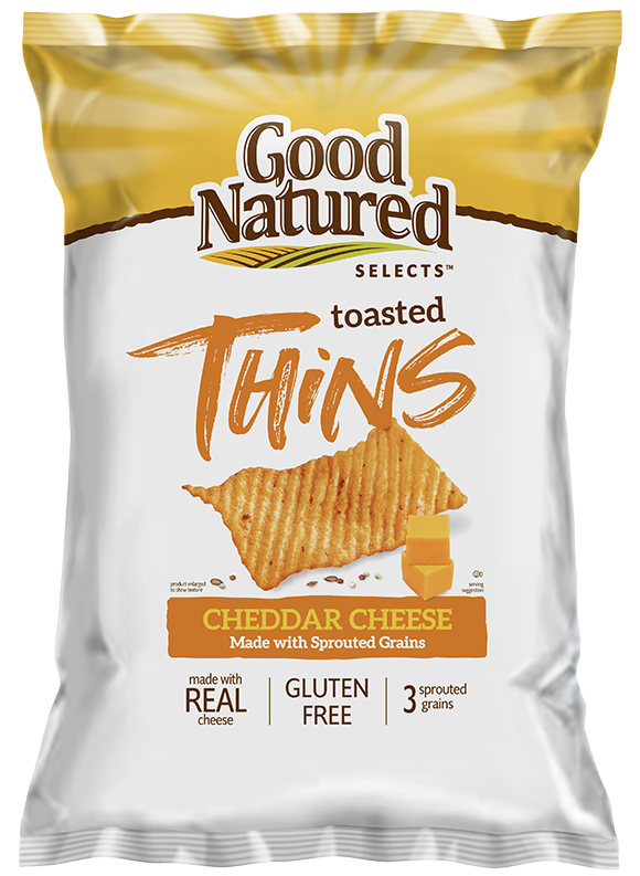 Bag of Good Natured Toasted Cheddar Cheese Thins