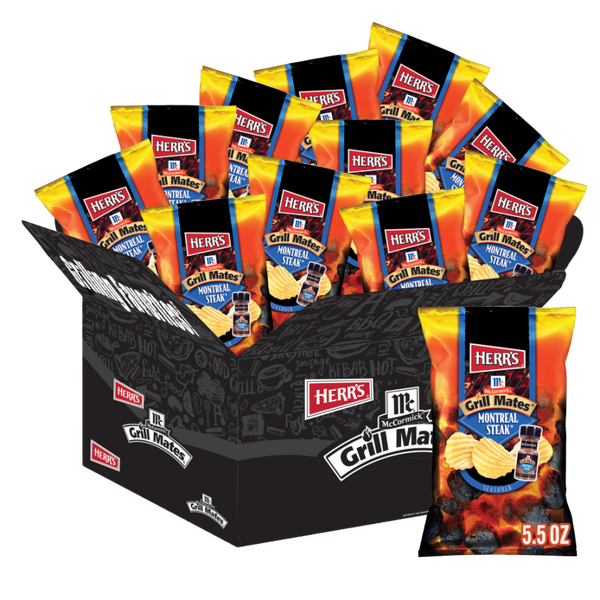 Case of 5.5 Ounce Grill Mates Montreal Steak Potato Chips