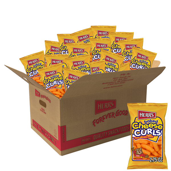 Herr's Baked Cheese Curls 2.75oz bag 20ct case