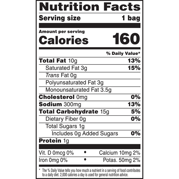 Herr's Buffalo Blue Cheese Curls 1oz bag nutrition