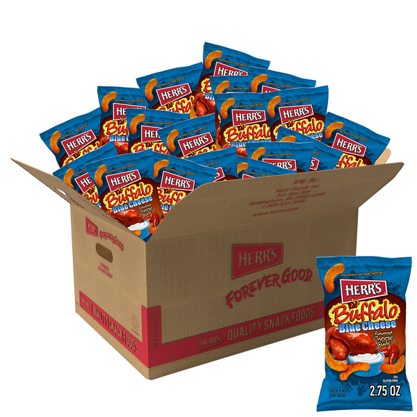 Herr's Buffalo Blue Cheese Curls 2.75oz bag case