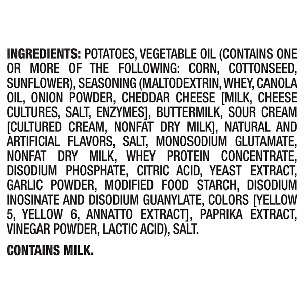 Herr's Cheddar and Sour Cream Ripple Chips ingredients