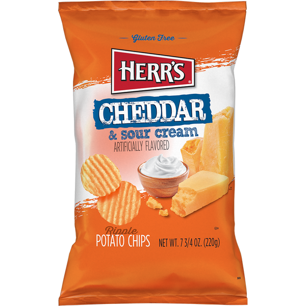 Herr's Cheddar and Sour Cream Ripple Potato Chip 7.75oz bag