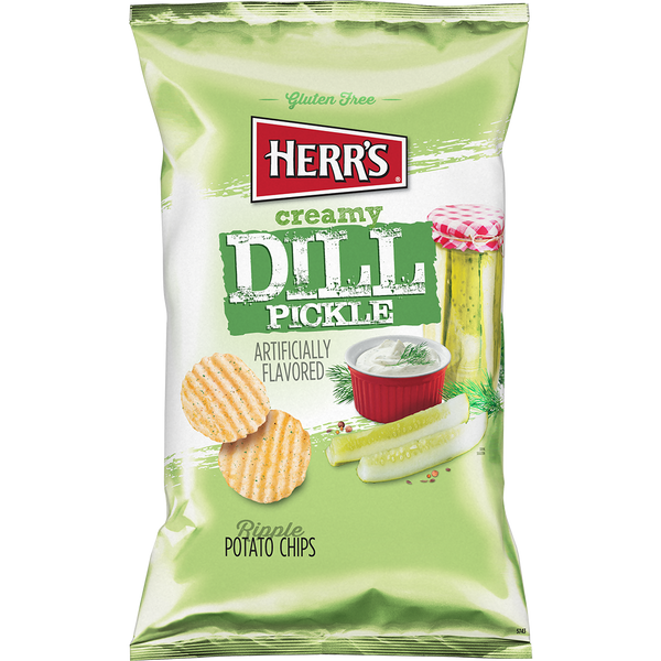 Herr's Creamy Dill Pickle Ripple Potato Chips