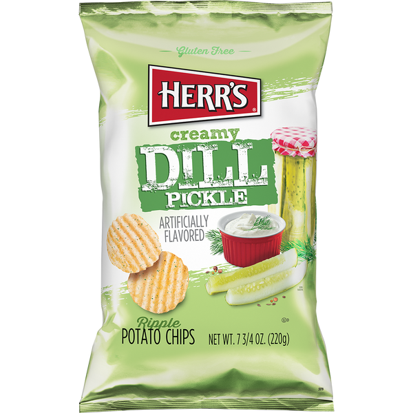 Herr's Creamy Dill Pickle Ripple Potato Chips 7.75oz