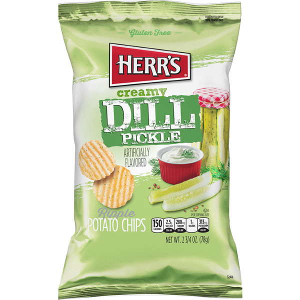 Herr's Creamy Dill Pickle Ripple Potato Chips