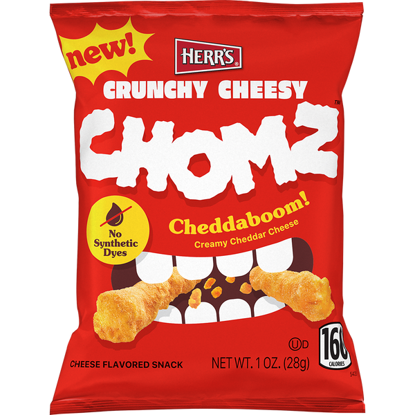 Herr's Crunchy Cheesy Chomz Cheddaboom! 1oz bag