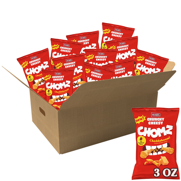 Herr's Crunchy Cheesy Chomz 3oz 12ct case