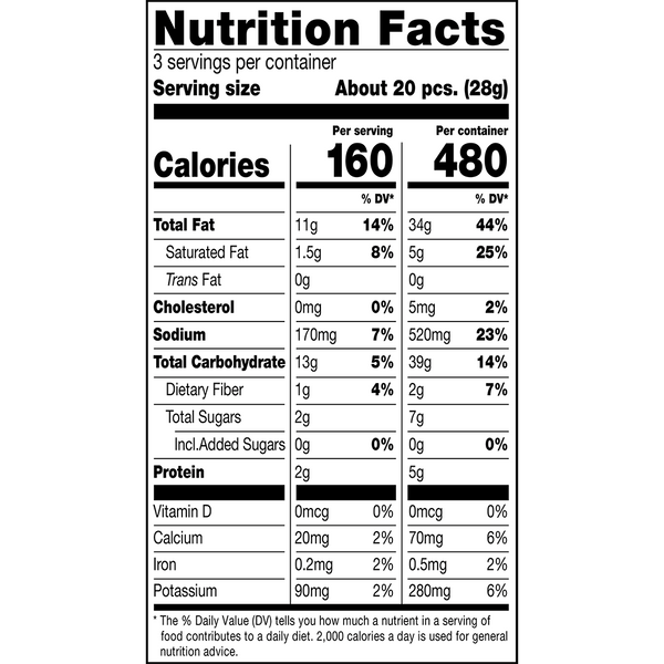 Herr's Crunchy Cheesy Chomz Cheddaboom! 3oz bag nutrition