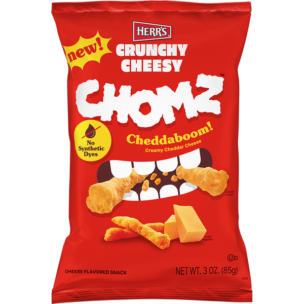 Herr's Crunchy Cheesy Chomz Cheddaboom! 3oz bag