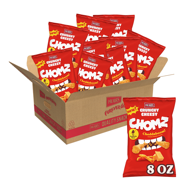 Herr's Crunchy Cheesy Chomz 8oz 10ct case