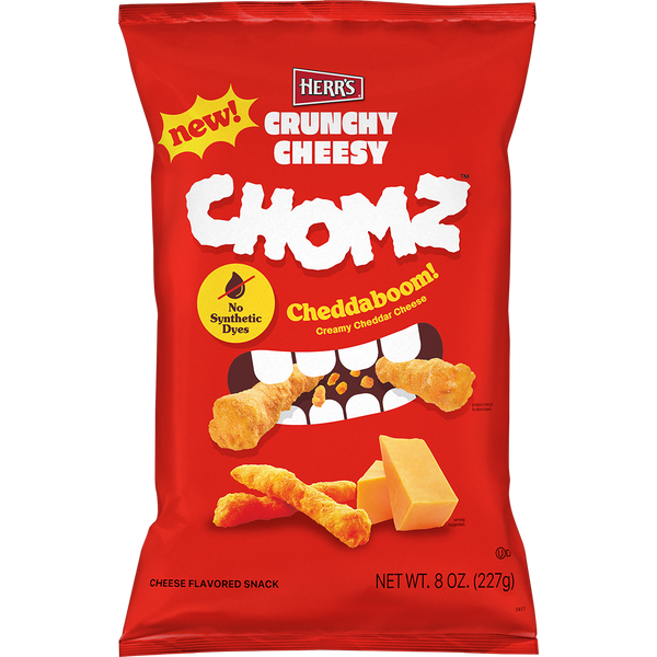 Herr's Crunchy Cheesy Chomz Cheddaboom! 8oz bag
