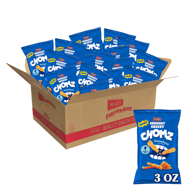 Herr's Crunchy Cheesy Chomz Honeybuzz 3oz 24ct case