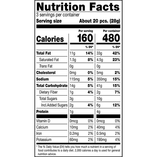 Herr's Crunchy Cheesy Chomz Honeybuzz! 3oz bag nutrition